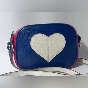 Navy and Ivory Heart Crossbody Bag